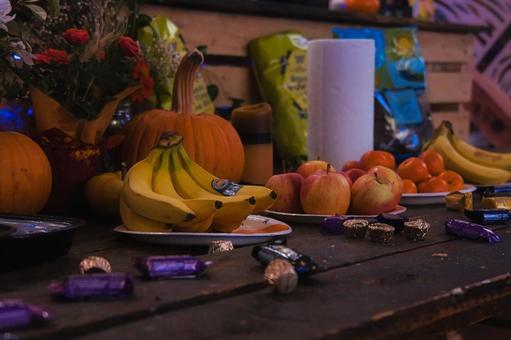 ハロウィンのかぼちゃとお菓子 ハロウィン,かぼちゃ,季節の写真素材
