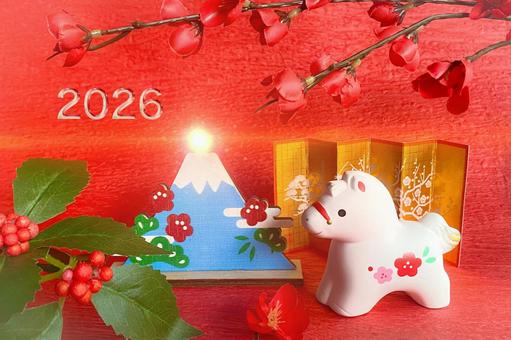 2026年午年 2026年午年 午年,2026年,年賀状の写真素材