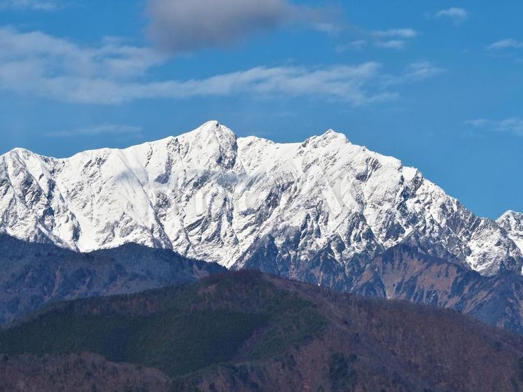 初秋　冠雪の北アルプス 初秋,冠雪,北アルプスの写真素材