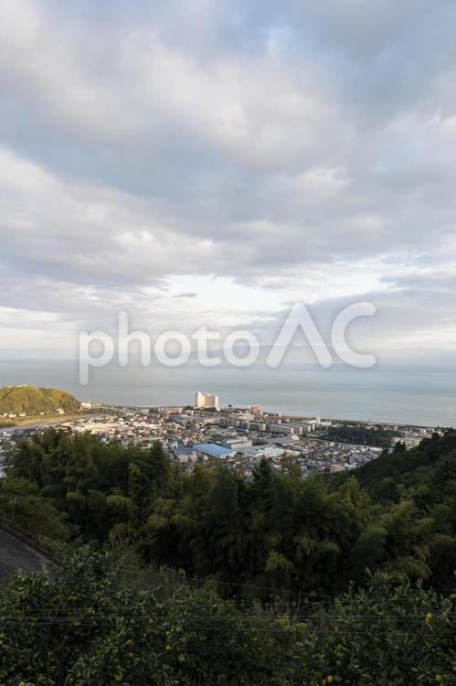 静岡県静岡市清水区興津の街並み 興津,清水区,静岡市の写真素材