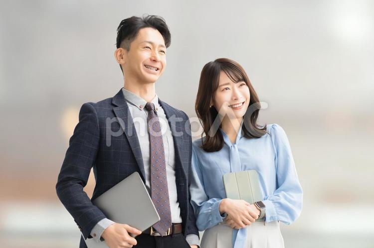 男女2人のビジネスチームワークイメージ 男女,男性,女性の写真素材