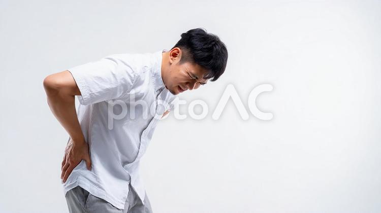 仕事の疲れと腰痛 腰痛,男性,アジア人の写真素材
