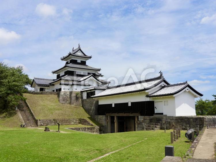 本丸から見上げる白河小峰城御三階櫓2 白河小峰城,小峰城,白河市の写真素材