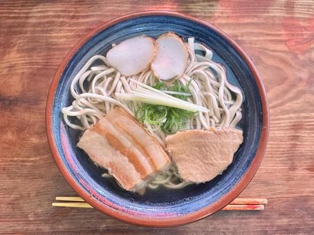 Photo, okinawa soba, saucs buckwheat noodles, okinawa, 