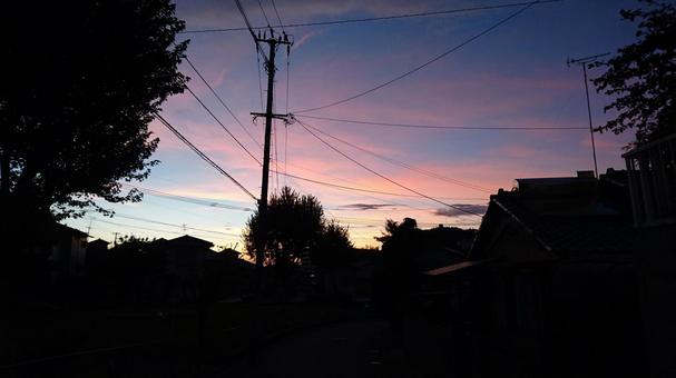怪しい紫の空 怪しい紫の空の写真