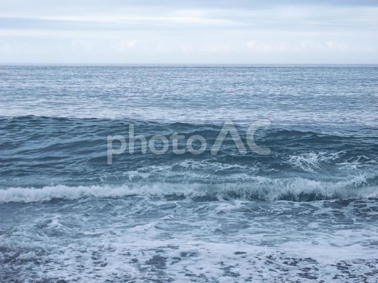 青くきらめく太平洋の水平線 太平洋,波,水平線の写真素材