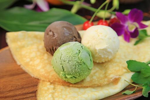 Photo, ice cream, ice, matcha, 