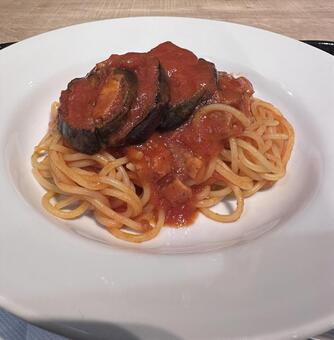 茄子のパスタ 茄子,なすび,パスタの写真素材