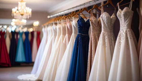 ドレスがかかる結婚式場のドレスルーム ドレスがかかる結婚式場のドレスルームの写真
