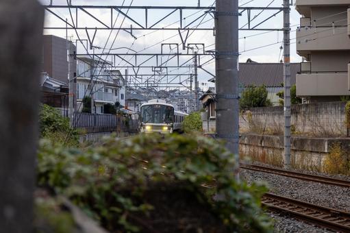 JR奈良線221系電車車両 JR奈良線221系電車車両 電車,車両,線路の写真素材