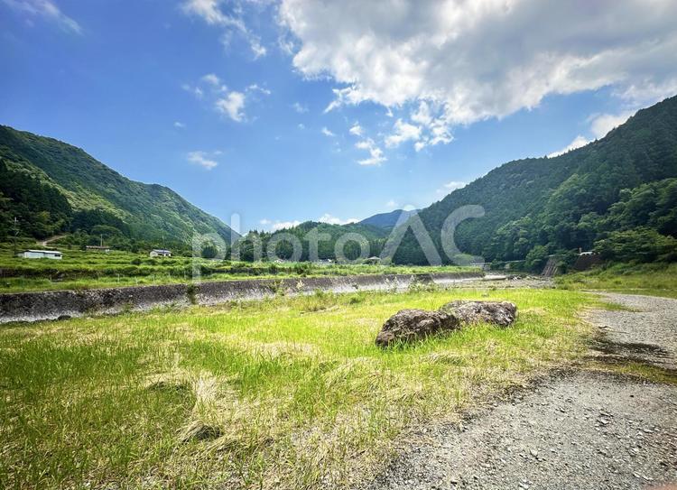 故郷　里山　田舎の山 風景,自然,景色の写真素材
