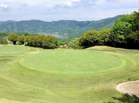 ゴルフ場 グリーン周り ゴルフ場 グリーン周り ゴルフ場,グリーン,緑色の写真素材