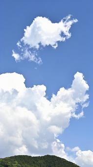 夏の景色 空,青空,白い雲の写真素材