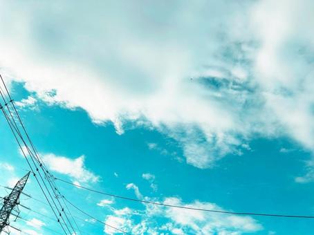 鉄塔のある風景 素材,背景,バックグラウンドの写真素材