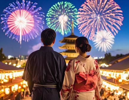 夏の花火 夏の花火の写真