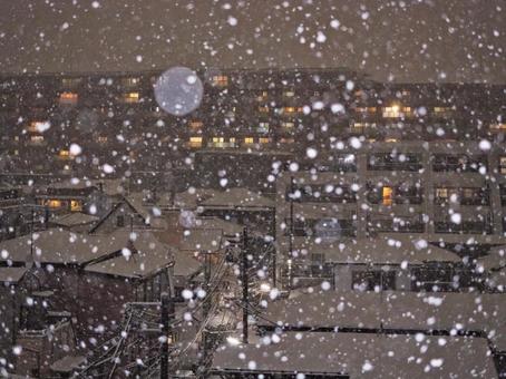 街に降る大雪 積雪,雪,降雪の写真素材