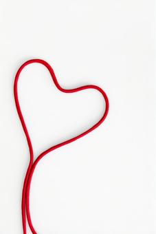 紐で作ったハート型 生理,月経,紐の写真素材