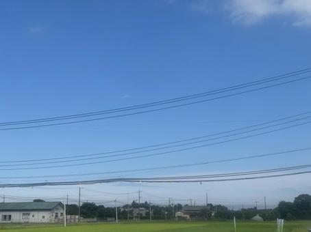 田舎 空 田んぼの写真