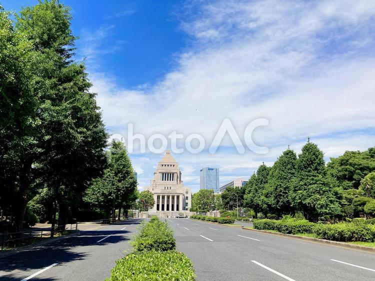 東京風景・国会議事堂 国会議事堂,千代田区,永田町の写真素材
