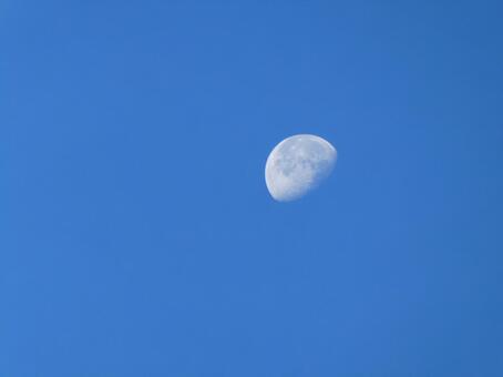 秋の空：11月上旬、さわやかな早朝B 昼間の月,日中の月,zoomの写真素材