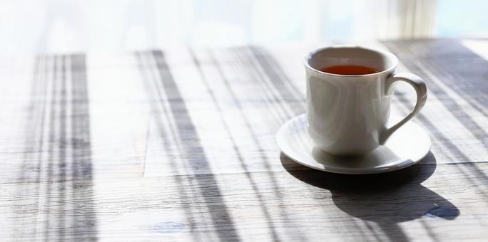 Morning coffee, sunlight through the curtains, JPG Morning coffee, sunlight through the curtains, JPG