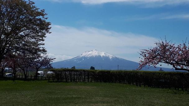 岩木山 残雪 岩木山 残雪の写真