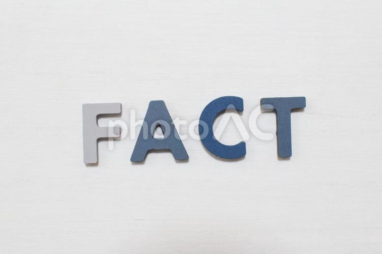 FACTの文字とホワイトバック ファクト,fact,アルファベットの写真素材