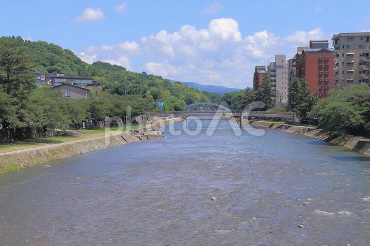 金沢市東山地区　浅野川のせせらぎと 金沢,金沢市,東山の写真素材