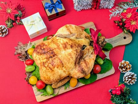 冬イメージ（クリスマス）チキン12 クリスマス,クリスマスイブ,冬の写真素材