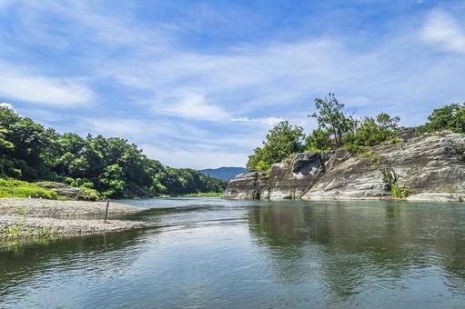 長瀞を流れる荒川 長瀞を流れる荒川 長瀞,荒川,河の写真素材