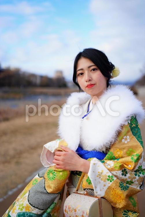 成人式振袖の女性 女性,生徒,少女の写真素材