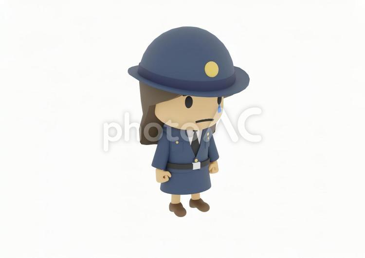 俯き泣く悲しむ警視庁の警察で警官の婦警 婦警,警察官,警察の写真素材