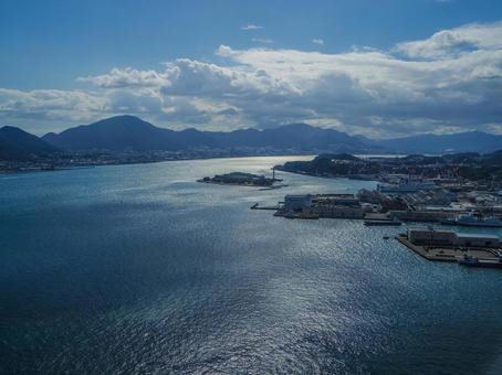【山口県】下関市の風景 海峡ゆめタワー,展望台,関門海峡の写真素材