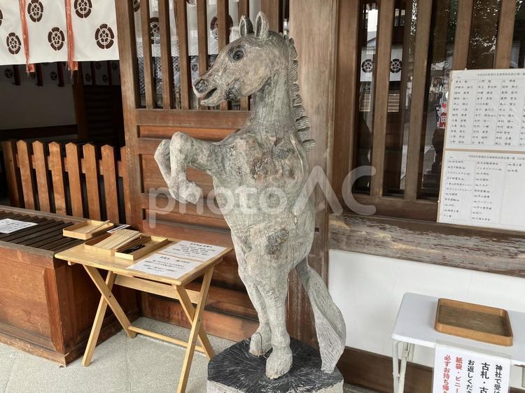 京都・馬の彫像(田中神社) 馬の彫像,田中神社,本殿の写真素材