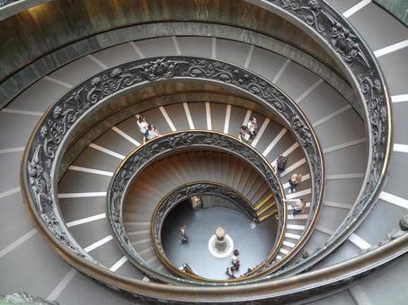 バチカン美術館の階段 バチカン美術館,絵画,世界遺産の写真素材
