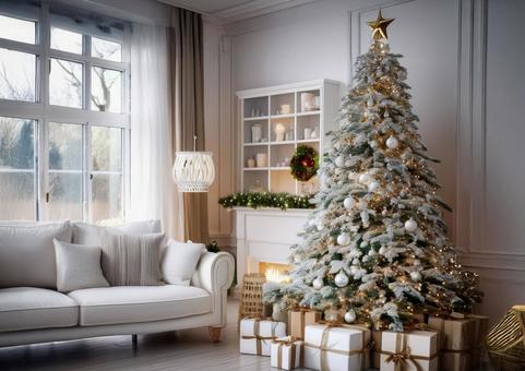 クリスマスツリーとプレゼント クリスマスツリーとプレゼントの写真