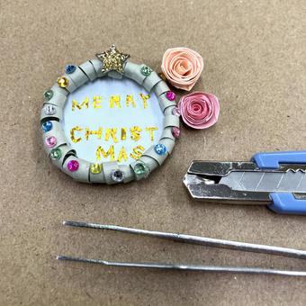 ペーパークラフト　リース ペーパークラフト,クリスマス,リースの写真素材