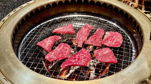国産黒毛和牛の上カルビ カルビ,焼肉,肉の写真素材