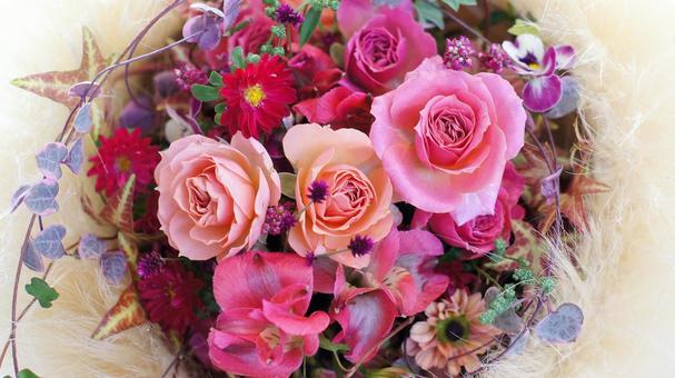 フラワーアレンジメント-1636 フラワーアレンジメント-1636 フラワーアレンジメント,バラ,ピンクの写真素材