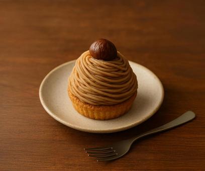 秋の味覚を楽しむ栗のモンブランタルト 秋の味覚を楽しむ栗のモンブランタルトの写真
