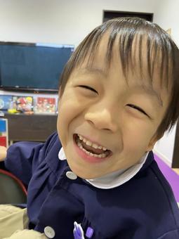 次男の笑顔 次男の笑顔の写真