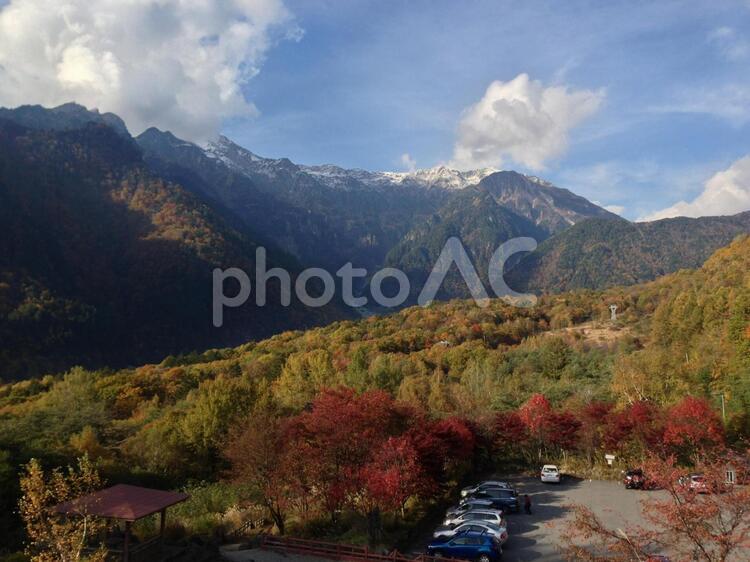 秋の北アルプス 風景,山,秋の写真素材