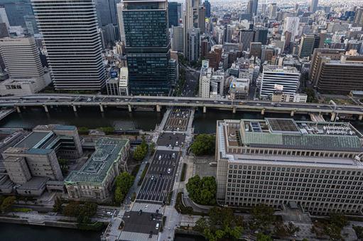 都市景観 ステーションワン,淀屋橋,大阪の写真素材