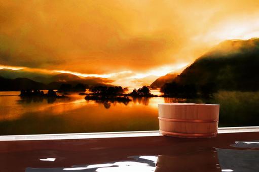 A spectacular open-air bath that you can enter while watching the sunset, JPG A spectacular open-air bath that you can enter while watching the sunset, hot spring, outdoor bath, bath, JPG