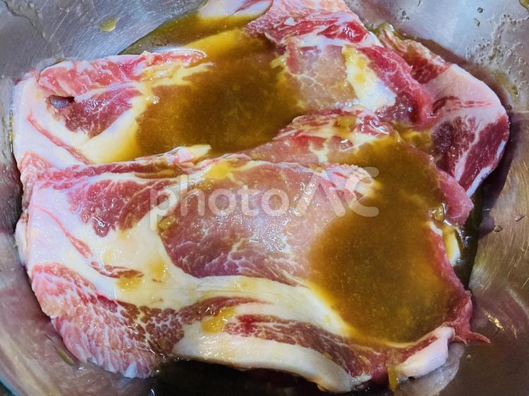 豚しょうが焼きの漬け しょうが焼き,生姜焼き,豚肉の写真素材