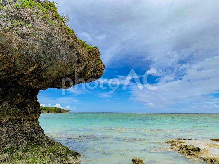 沖縄の海　読谷村 ビーチ,読谷村,海の写真素材