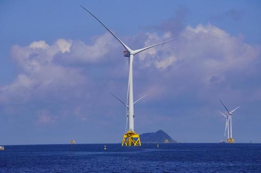 洋上風力発電機 洋上風力発電機 洋上,風力発電機,海洋の写真素材