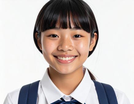 微笑んでいる少女 微笑んでいる少女の写真