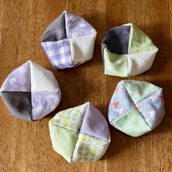 紫系お手玉5個 手作り,かわいい,ハンドメイドの写真素材