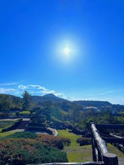 Photo, cielo azul, paisaje, vacía, 